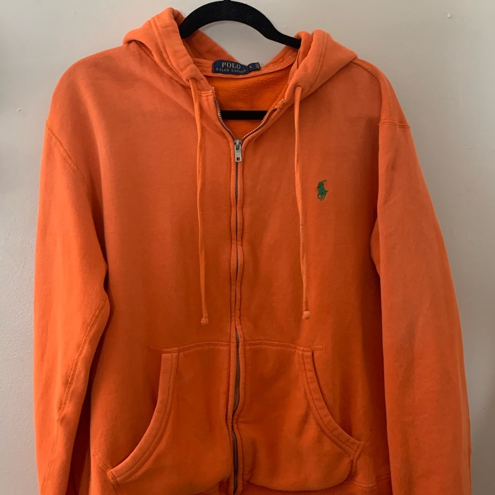 Polo sweatshirt in orange